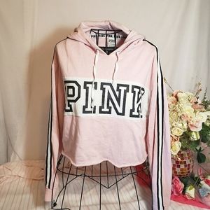 VC PINK cropped hoodie.
